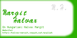 margit halvax business card